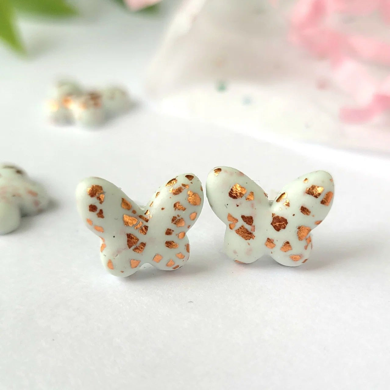 Blue butterflies earrings