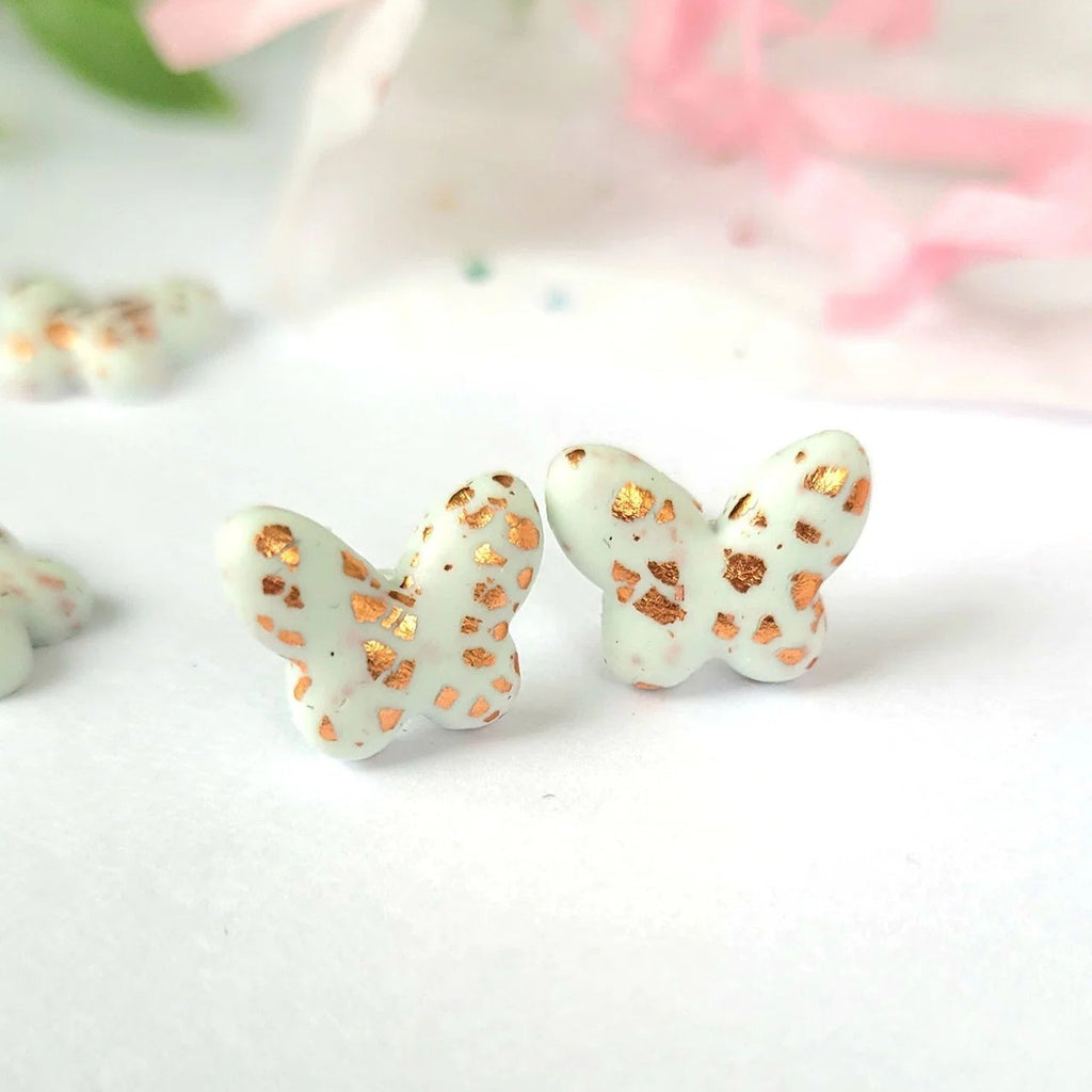 Blue butterflies earrings