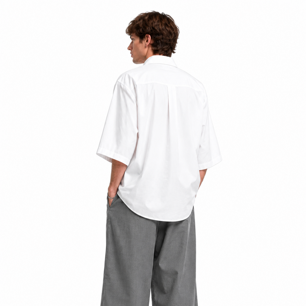 Kimono raw white shirt men