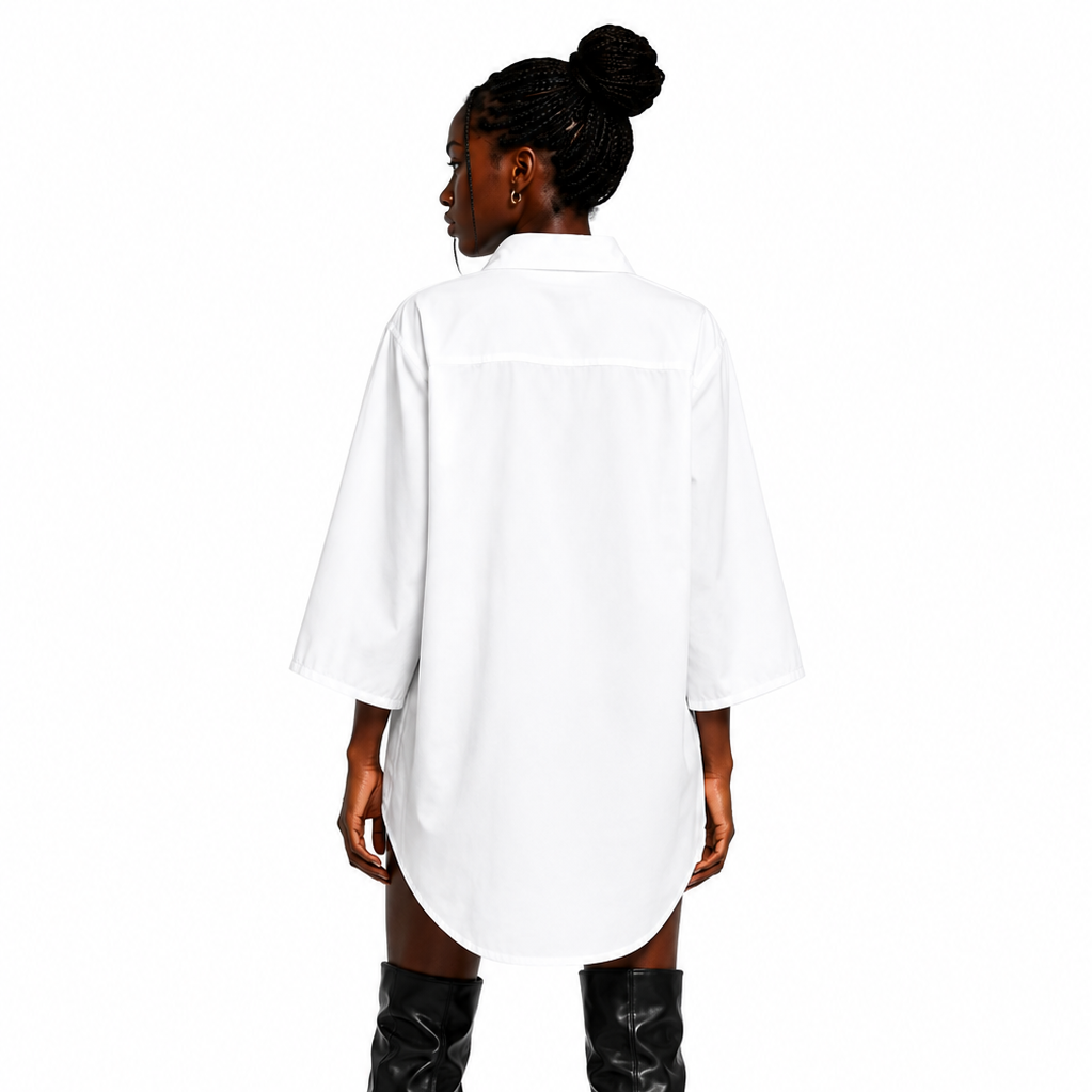 Kimono raw white shirt women