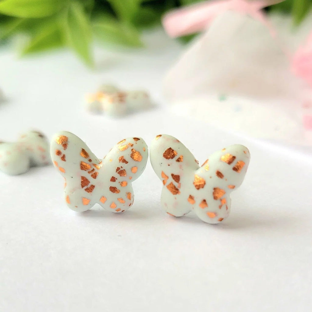 Blue butterflies earrings